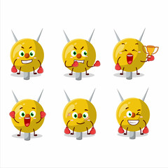 A sporty term stationery boxing athlete cartoon mascot design