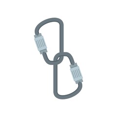 Industrial climber carabines icon flat isolated vector