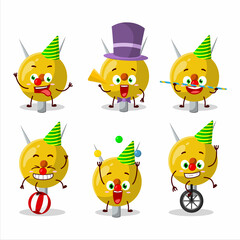Cartoon character of term stationery with various circus shows