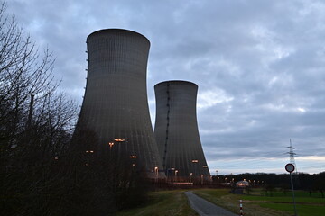 Abgeschaltetes Kernkraftwerk AKW Grafenrheinfeld bei Schweinfurt, Bayern, Deutschland