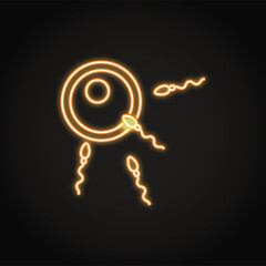 Neon fertilization icon in thin line style