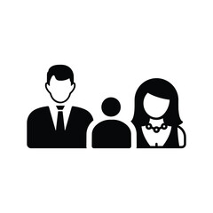 Children, family, group, parents icon. Black vector graphics.