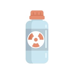 Atomic bottle icon flat isolated vector