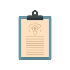 Biophysics clipboard icon flat isolated vector