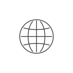 Globe related vector icon. Earth sign. World symbol. Simple thin line icon on white background. Vector illustration.