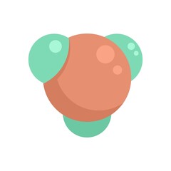 Physics molecule icon flat isolated vector