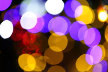 Colorful city lights defocused abstract background- 