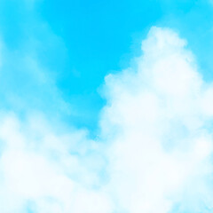 青空と雲の水彩風イラスト素材