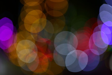 Colorful city lights defocused abstract background- 