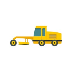 Grader machine truck icon flat isolated vector