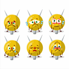 Term stationery cartoon character with sad expression