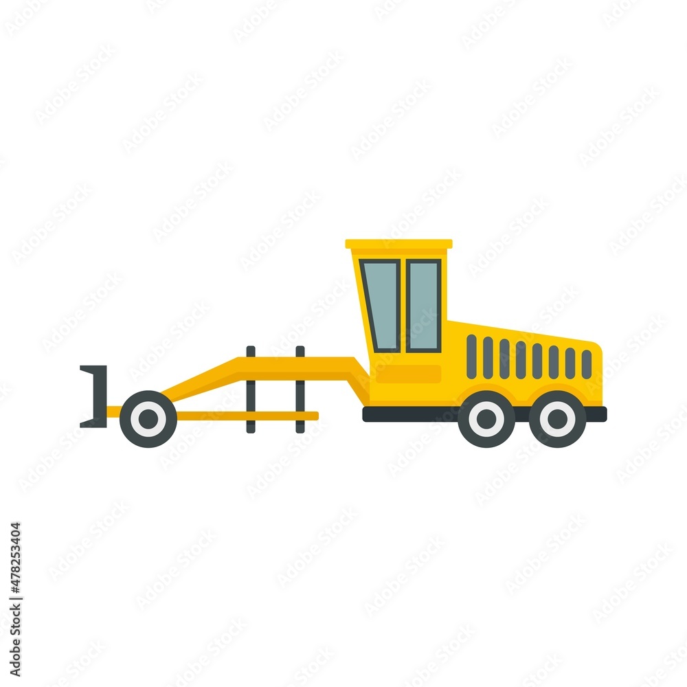 Poster grader machine scraper icon flat isolated vector