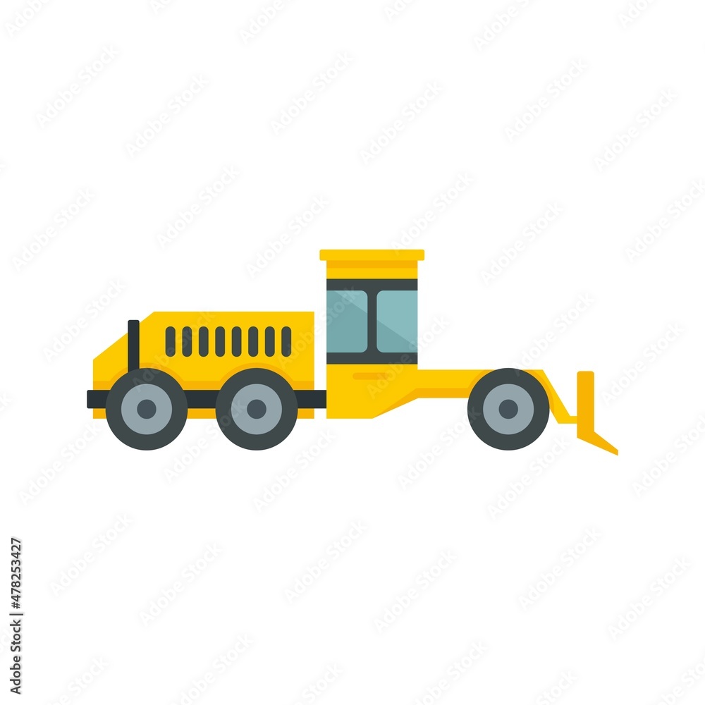 Poster grader machine hydraulic icon flat isolated vector