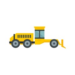 Grader machine hydraulic icon flat isolated vector