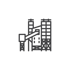 Agricultural silo line icon