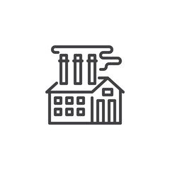 Farmhouse building line icon