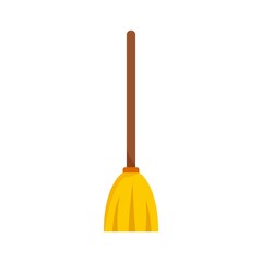 Room service broom icon flat isolated vector