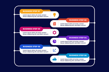 Minimalist Infographic Busines Steps Presentation Template