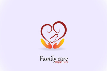 Family care helping hands icon logo vector image graphic illustration design 