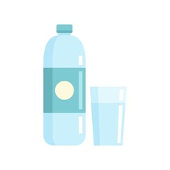 Room service water bottle icon flat isolated vector