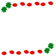 いちご　クローバー　フレーム