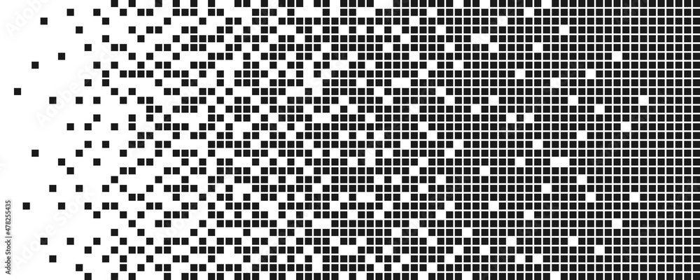 Wall mural pixel disintegration background. decay effect. dispersed dotted pattern. concept of disintegration. 