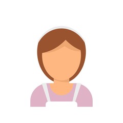 Room service maid woman icon flat isolated vector