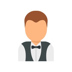 Room service maid man icon flat isolated vector