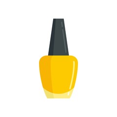 Gold nail polish icon flat isolated vector