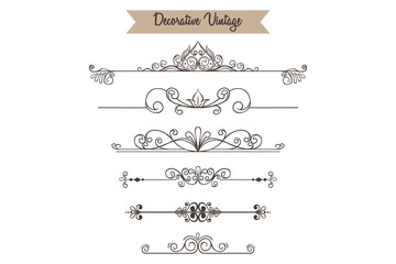 set of vintage frame or ornaments for wedding, greeting card and banner