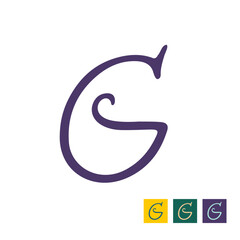 Letter G logo, icon. Hand drawn isolated letter G sign. Handwritten, lettering for logo. Calligraphy letter G template. Lettering script, font