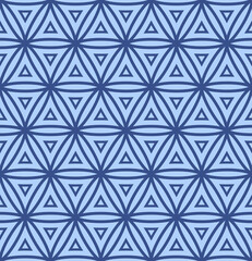 Japanese Hexagon Petal Vector Seamless Pattern