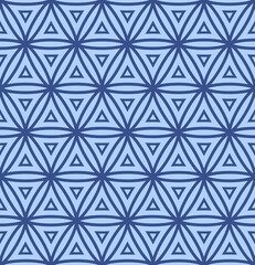 Japanese Hexagon Petal Vector Seamless Pattern