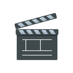 Video clapper icon flat isolated vector