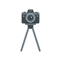 Camera on stand icon flat isolated vector