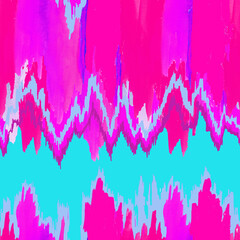 Pink bright texture watercolor on turquoise background seamless pattern.