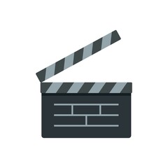 Video clapper icon flat isolated vector