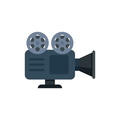 Cinema camera icon flat isolated vector