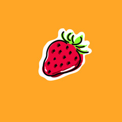 Strawberry fruit vector illustration in an abstract and minimalist style suitable for icon logos and even for images on t-shirts