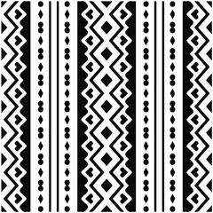 Seamless ethnic pattern color black and white.Can be used in fabric design for clothes, accessories; decorative paper, wrapping, background, wallpaper, Vector illustration.