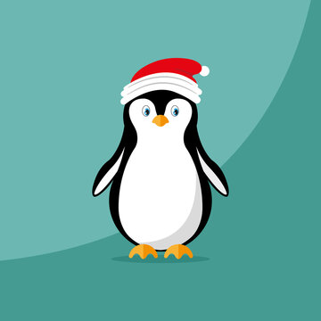 Christmas penguin vectorial drawing
