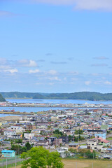 北海道　東部　アイカップから望む厚岸市街

