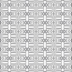  Vector ethnic pattern with symmetrical elements . Repeating geometric tiles from striped elements.Monochrome texture.Black and white pattern for wallpapers and backgrounds.