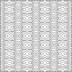  Vector ethnic pattern with symmetrical elements . Repeating geometric tiles from striped elements.Monochrome texture.Black and white pattern for wallpapers and backgrounds.