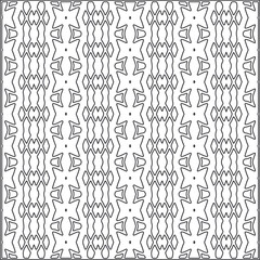  Vector ethnic pattern with symmetrical elements . Repeating geometric tiles from striped elements.Monochrome texture.Black and white pattern for wallpapers and backgrounds.