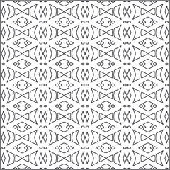 Vector ethnic pattern with symmetrical elements . Repeating geometric tiles from striped elements.Monochrome texture.Black and white pattern for wallpapers and backgrounds.
