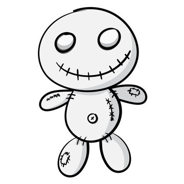 voodoo doll isolated illustration on white background