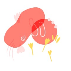 Black and white linear features of the face without the person. Face for insertion, female irregular face