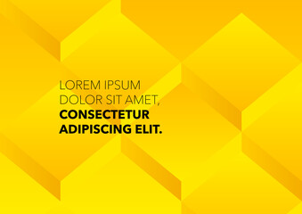 Yellow horizontal abstract banner with place for text. Vector illustration.