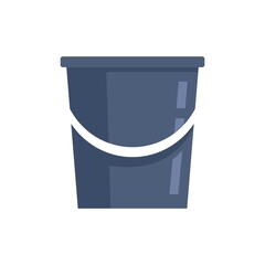 Cleaning plastic bucket icon flat isolated vector